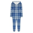 thumbnail image 7 of Xcmzpl Fuzzy Fleece Onesie Pajamas for Women Funny Plaid Zipper Hooded Pjs Sets Comfy Soft Warm Christmas Jumpsuit Sleepwear, 7 of 7