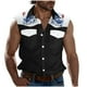 thumbnail image 2 of Camiseta sin mangas con cuello vuelto para hombre, estilo informal, a la moda, con estampado, cuello vuelto, sin mangas, bolsillos, deportiva, de poliéster, 2 of 5