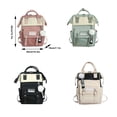 thumbnail image 2 of Korean Style Women Backpack Nylon Multi Pocket Rucksack Multifunction Book Bottle Girl with Pendent Large Capacity Shoulder Bag Travel Black, 2 of 9