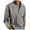 Gray, variant on Wiicoznt Long Sleeve Shirts for Men Loose Fit Solid Color Casual V Neck Button Down Shirts Comfortable Work Out T Shirts