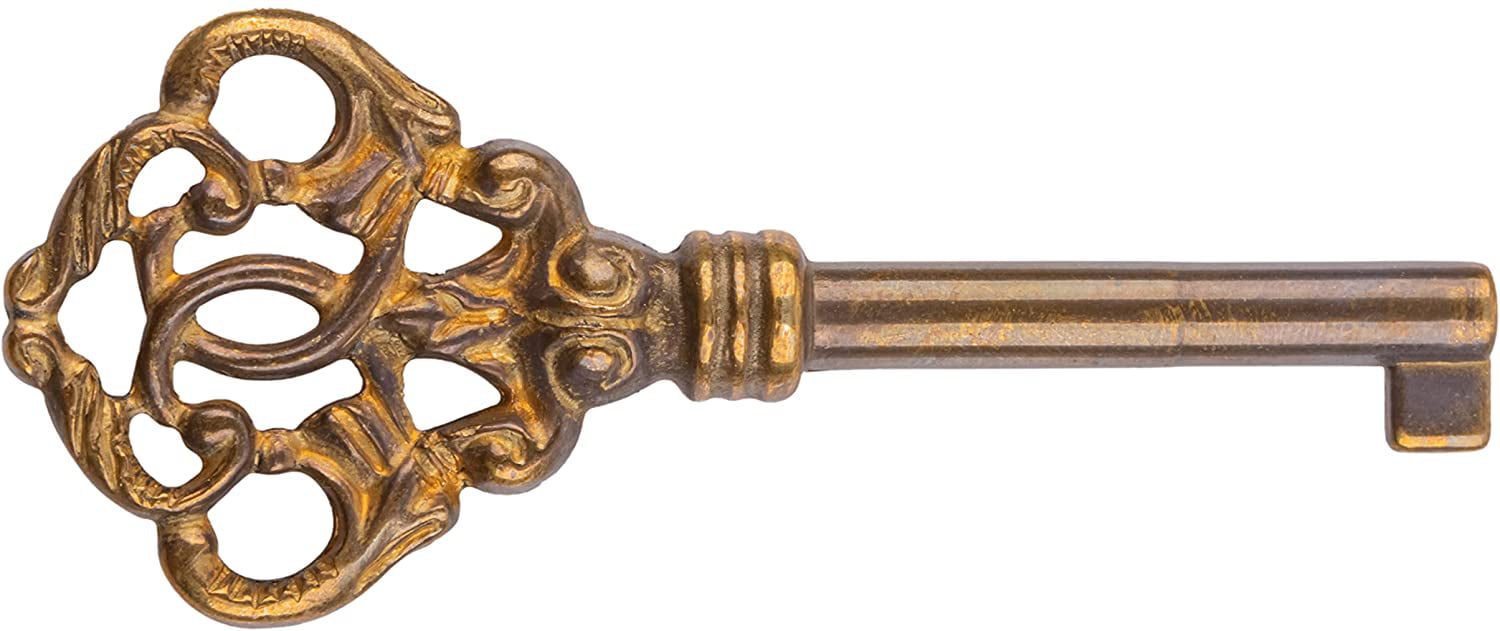 KY-13 Statuary bronze finish hollow barrel skeleton key 