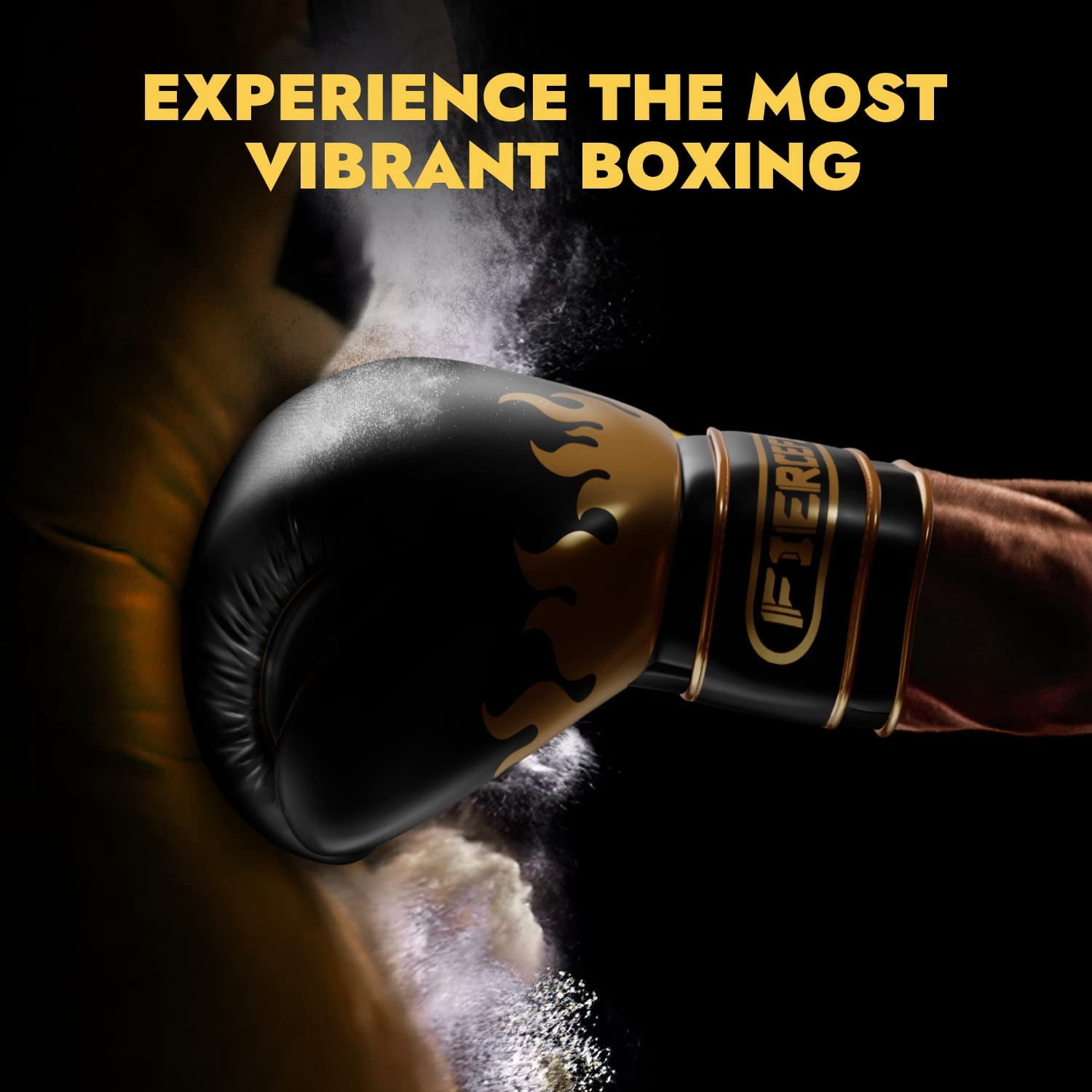 FIERCEFIST Boxing Gloves Men Women - Professional Training Sparring, Kickboxing, Muay Thai, MMA, Taekwondo, fitness for Punching Focus Mitts Pad Workout, Kids, Ventilated Palm, 6oz Black