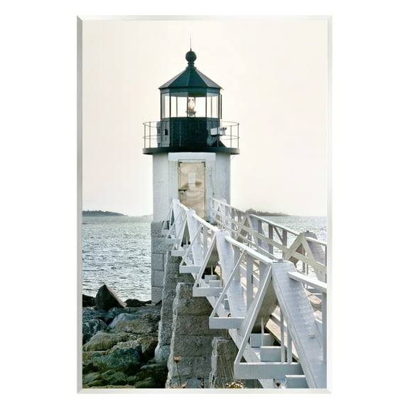 Stupell Industries White Lighthouse Photography Travel & Places Photography Unframed Art Print Wall Art, 10 x 15