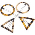 thumbnail image 3 of Round Hair Barrettes 4Pcs Acrylic Geometric Design For Girls Appointment, 3 of 8
