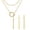03. Golden, variant on Silvora Silver Lariat Necklaces Earrings Set for Women Drop Bar Pendant Y-Necklaces Adjustable Long Chain with Vertical Bar Earrings Elegant Jewelry Gifts for Granddaughter Sister Christmas