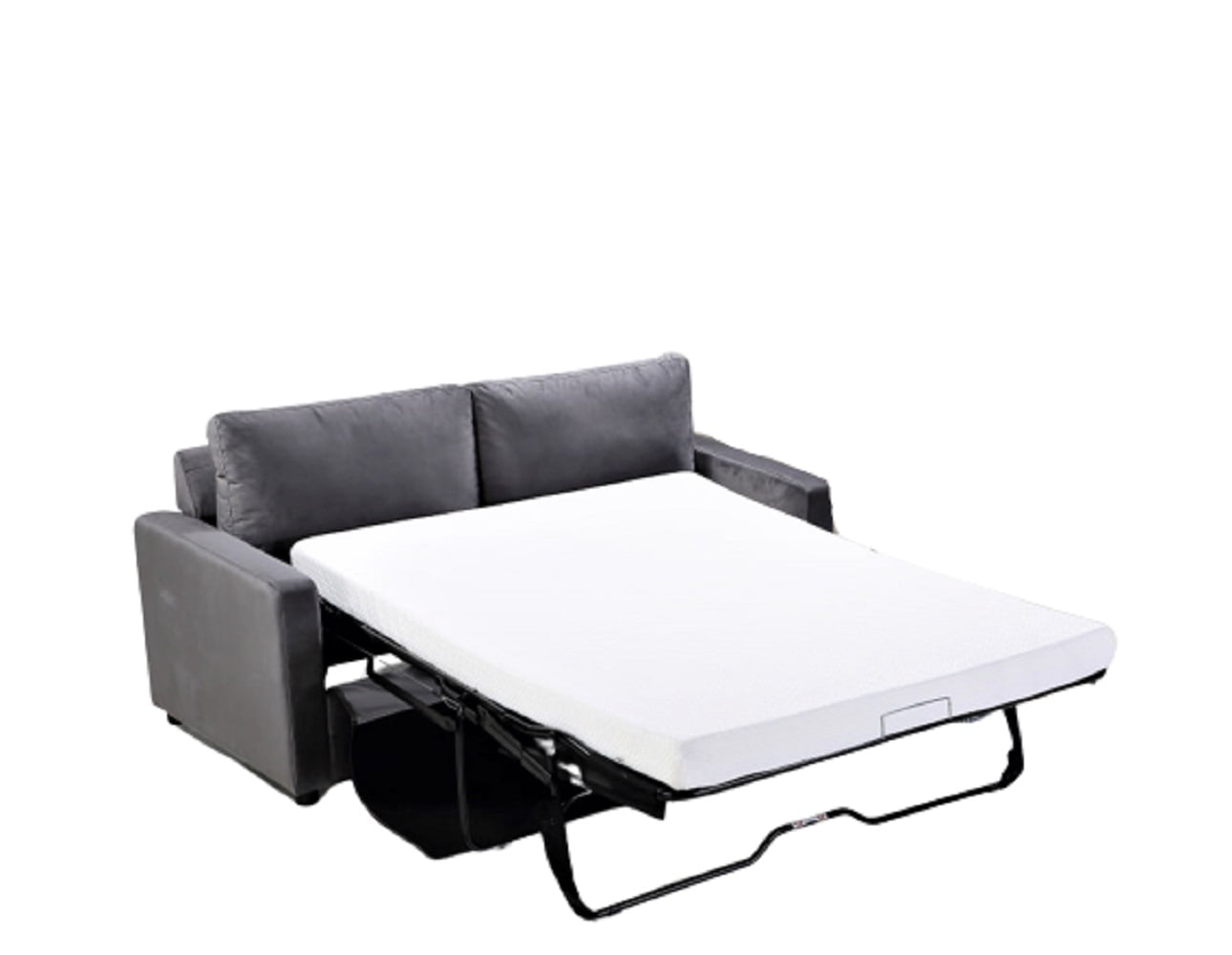 Uspridefurniture Borland 70'' Velvet Square Arm Sofa Bed,Gray