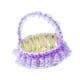 thumbnail image 5 of Cesta de flores para boda, cestas tejidas, portátil, hermosa cesta de flores para niña, de mano, para fiestas, bodas, eventos y ocasiones especiales. Púrpura, 5 of 8