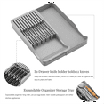 thumbnail image 3 of Porte-couteaux, Support de Bloc de Couteaux dans le Tiroir avec Plateau à Couverts Extensible Organisateur de Tiroir de Cuisine Insert-Tient 11 Couteaux, 3 of 6