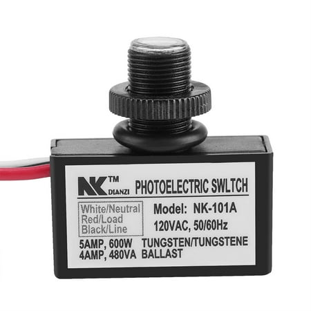 Detector 120vac Direct Wire - Ashata 120VAC Light Sensor Control Automatic On/Off Photoelectric Switch for Lighting Fixtures , Switch, Photoelectric Sensor Switch