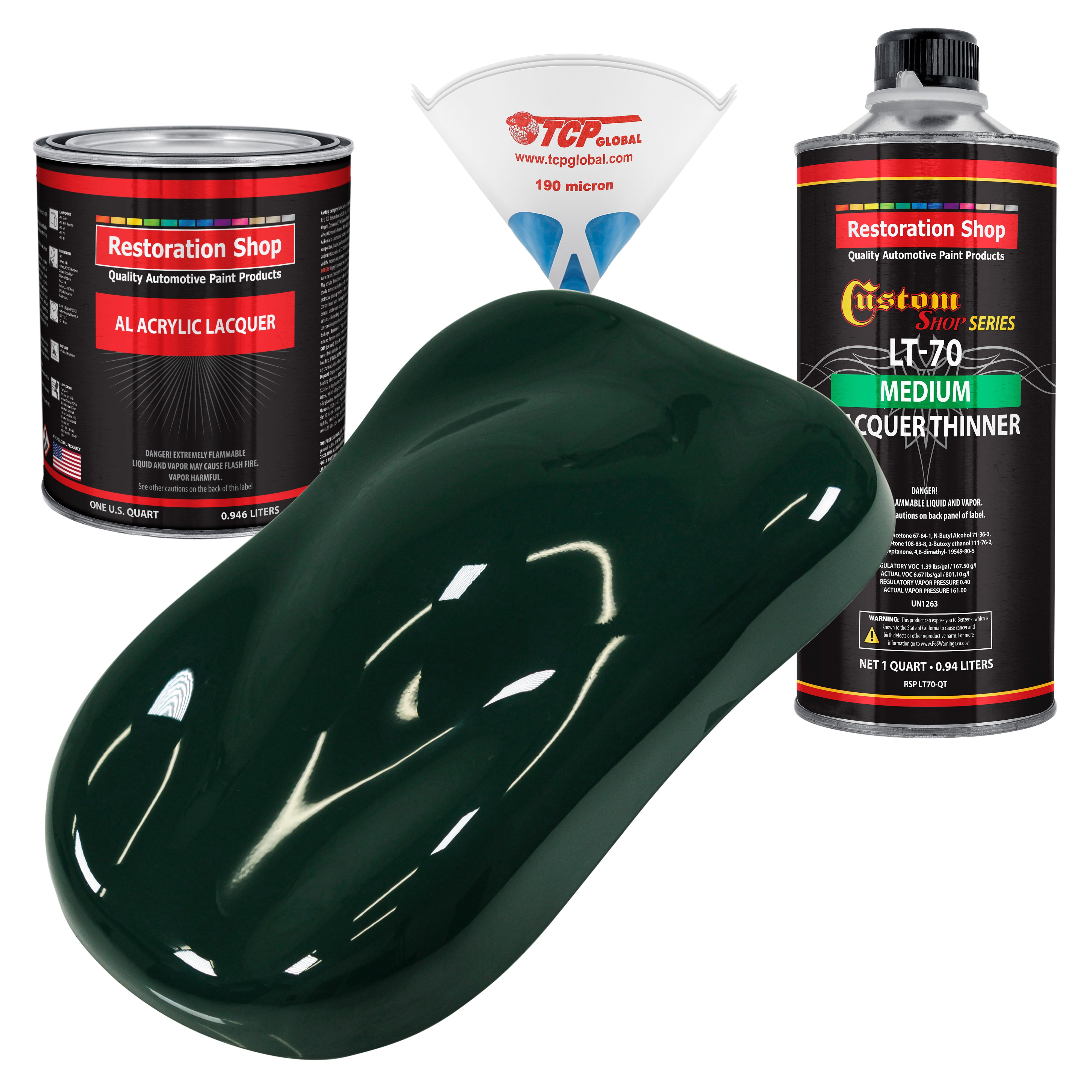 Restoration Shop British Racing Green Acrylic Lacquer Auto Paint Complete Quart Paint Kit