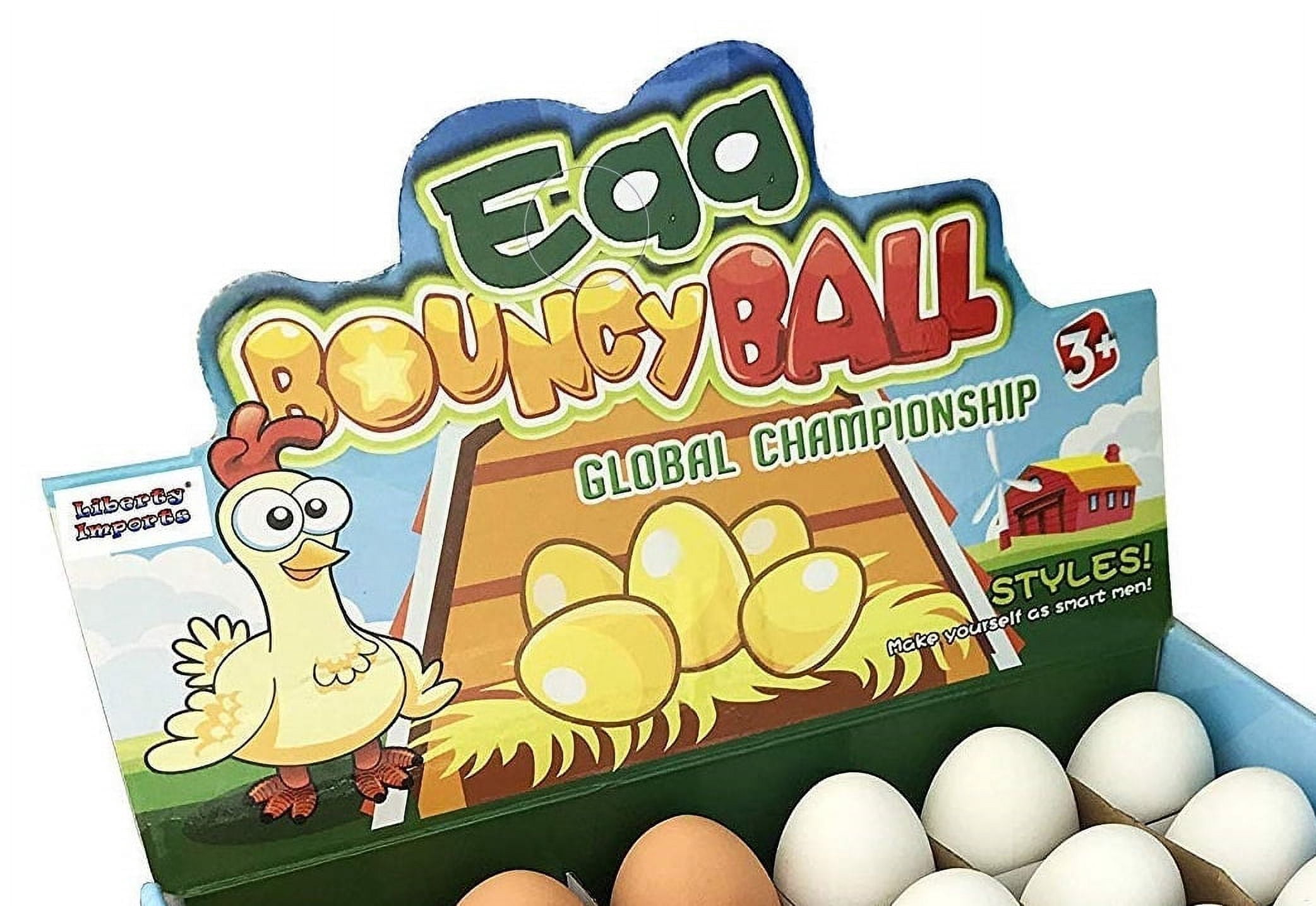 PlayWorld Realistic Fake Rubber Bouncy Eggs - 24 Eggs per Pack - Multicolor