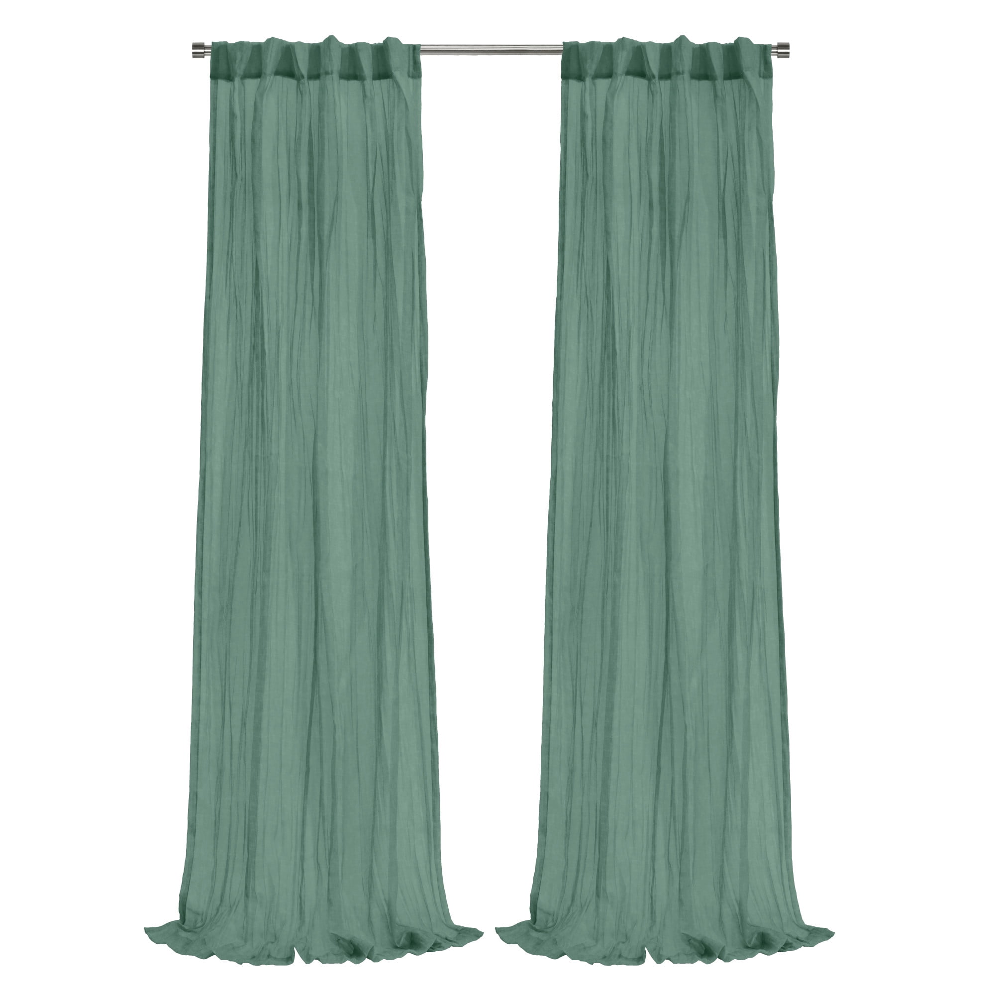 Loft Living Peoria Sheer Dual Header Indoor Curtain 52 x 84 in Sage