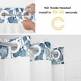 thumbnail image 5 of Blue Eucalyptus Leaves No Hook Shower Curtain with Snap in Liner Spring Summer Botanical Waterproof Bathroom Shower Curtain with See Through Top Window for Bathtub 54" x 78", 5 of 9