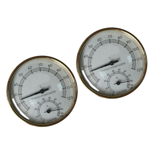 2x Higrómetro de termómetro de sauna 2 en un, termómetro de de sauna para interior y exterior Cola Higrotermógrafo de sauna