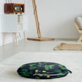 thumbnail image 3 of Lemon Tree Round Floor Cushion with Handle, Rhythmic Style Forest Theme Botanical Blossoming on Dark Tone Background, Decorative Pillow for Living Room & Dorms, 18" Round, Multicolor, by Ambesonne, 3 of 4
