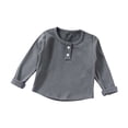 thumbnail image 5 of Mifsaly Girls Long Sleeve Shirts Kids Ribbed Henley Tops Breathable Loose Everyday School Fall Winter Clothes, 5 of 9