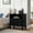 Black, variant on Wood Nightstand with Open Space & 2 Drawers, Farmhouse End Table with USB Ports and Outlets, Fluted Pilasters Design Side Table with Solid Wood Legs for Bedroom, Walnut