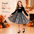 thumbnail image 7 of Girls Long Sleeve Cut out Dresses Tutu Tulle Dress Halloween Cosplay Halloween Outfit Girls Size 7-12 Years, 7 of 7
