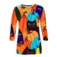 thumbnail image 3 of Hauts pour Femmes Habillés Décontractés 2023 Impression Halloween Pull Col Rond Manches 3/4 T-Shirt Hauts Costumes Halloween pour Femmes en Solde, 3 of 5