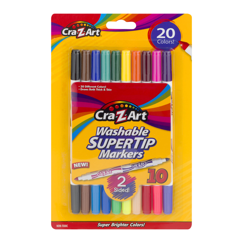 CraZArt Washable Super Tip Markers 10 CT Walmart Inventory