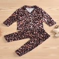 thumbnail image 3 of PENGXIANG Ensemble de Pyjama pour Enfants Imprimé Léopard Manches Longues Courtes Hauts Shorts Pantalons, 3 of 6