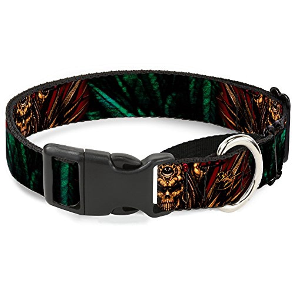 Buckle-Down Tread Plate Turquoise Fuchsia White Martingale Dog Collar