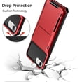 thumbnail image 2 of Dteck Wallet Case for Apple iPhone SE 2022 & 2020 / iPhone 7 / iPhone 8, Credit Card Holder ID Slot Pocket Dual Layer Protective Bumper Rugged TPU Rubber Armor Hard Shell Cover, Red, 2 of 5