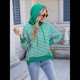 thumbnail image 5 of Sudadera de Rayas de Gran Tamaño para Mujer, Sudadera con Capucha de Bloques de Color, Jersey de Larga, Ropa Y2K Verde y XL, 5 of 10