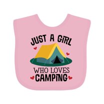Inktastic Just a Girl Who Loves Camping Girls Baby Bib