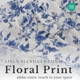 thumbnail image 5 of NICETOWN Ruffled Valance Curtain for Window, Linen Peony Floral Valance Shabby Chic Small Window Treatment for Kitchen, Farmhouse Light Filtering Rod Pocket Valance Curtains, Blue, 52"x18", 1 Panel, 5 of 10