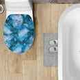 thumbnail image 4 of ZUXONGSY Blue Marble Print Toilet Lid Seat Cover Elongated Toilet Cover Protector Universal with Elastic Bottom Machine Washable Toilet Cover Fit Size 17.3 x 13 Inches, 4 of 6
