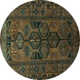 thumbnail image 1 of Ahgly Company Machine Washable Indoor Round Persian Turquoise Blue Traditional Area Rugs, 7' Round, 1 of 4