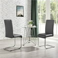 thumbnail image 6 of Topeakmart 2pcs Modern Faux Leather Dining Chairs with Metal Legs for Kitchen, Gray, 6 of 14