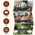 thumbnail image 7 of Teal Forest Round Tablecloth, Fitted Table Cover with Elastic for 45"-54" Round Tables, Vintage Foggy Woods Tree Mysterious Table Cloth Outdoor Indoor Dinning Party Waterproof Tablecloths, 7 of 7