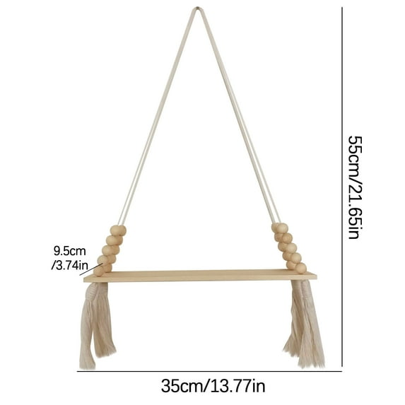 VerPetridure Cotton Rope Decorative Rack Wall Wooden Frame Crafts Display Rack