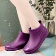 thumbnail image 2 of Xfvqtps Womens Ankle Rain Boots Waterproof PVC Boots for Rainy Garden Outdoor Slip on Round Toe Casual Wet Weather Shoes, 2 of 9