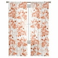 thumbnail image 2 of Burnt Orange Botanical Semi Sheer Curtains 72 Inch Length 2 Panels Set, Vintage Nature Flower Sheer Kitchen Curtain Privacy Voile Window Curtain for Living Room Bedroom Rod Pocket Drapes, 2 of 7