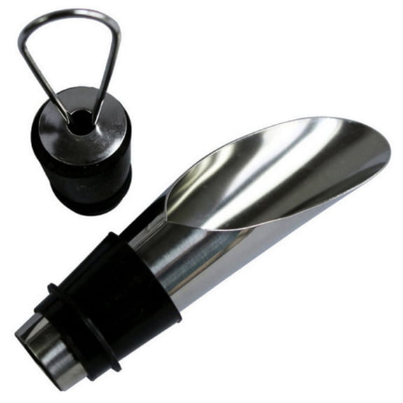 Stainless Steel Wine Stopper Pourer Metal Pouring Drain Bar Home Set Champagne