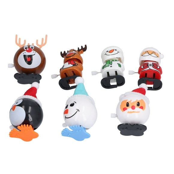 Wind Up Christmas Toys, Promote Development Clockwork Winding Toy Set Safe Stable For Christmas Parties For New Year Celebrations 7pcs
