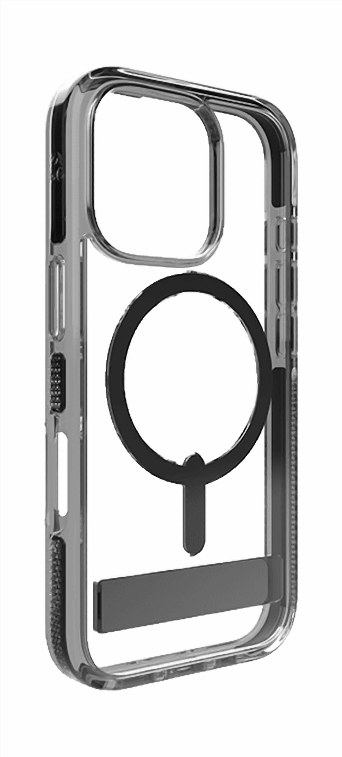 Zagg Piccadilly Snap Case with Kickstand and MagSafe for iPhone 16 Pro, Clear Black