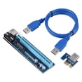 thumbnail image 1 of Adaptador de tarjeta vertical extensor de minería PCI-E Express 1x a 16x 4PIN con cable USB 3.0, 1 of 8