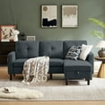 thumbnail image 1 of Soscana Canapé Sectionnel de Salon avec Ottoman Réversible 3 Places Canapé en L Convertible Modulaire pour Maison Petit Espace Appartement Bureau Studio, Conception de Rangement, Assemblage Sans Outils, 1 of 12