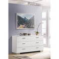 thumbnail image 2 of Kingfisher Lane 6-Drawer Contemporary Wood Dresser with Chrome Legs in White, 2 of 12