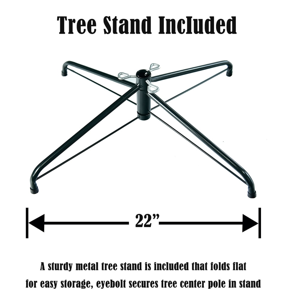 7.5ft Pointed PVC Pen Holder Christmas Tree, 1075 Branches with Iron Feet, Easy Assemble Holiday Decor