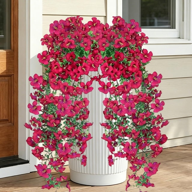 CaiYueKe Artificial Morning Glory Vines Wall Hanging Decoration Realistic Fake Flowers for Home Decor Wedding Party Indoor Outdoor No Maintenance Lifelike Silk and Plastic Garland