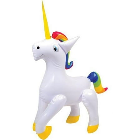 Inflatable Mystical Mythical White Rainbow Unicorn Animal Party Toy