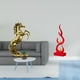 thumbnail image 2 of Estatua de caballo de pie, escultura de caballo abstracta, adorno de fuego, resina, hecho a mano, decoración coleccionable, adecuada para sala de esta, 2 of 8