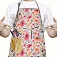 thumbnail image 2 of Pioneer Flower Floral Print Pattern Apron-Garden Aprons for Women with Pockets-Cotton Linen Waterproof Kitchen Cooking Gardening Aprons Adjustable for Kitchen,Cooking,BBQ and Salon 33x27 Inch, 2 of 7