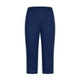thumbnail image 4 of QURATI High Waisted Capri Leggings for Women Soft Slim Yoga Pants for Running Cycling Workout Straight Leg Casual Workout Travel Cropped Pants Summer Activewear M, 4 of 6