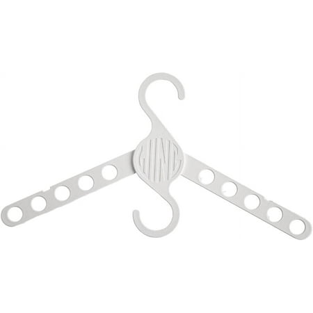 Wing Smart Hanger | Flat Foldable Heavy Duty Plastic Clothes Hanger | Space Saving Organizer for Closet | Dual Hooks Notched Shoulders | Multiple Hanging Items | White - 10 Pack